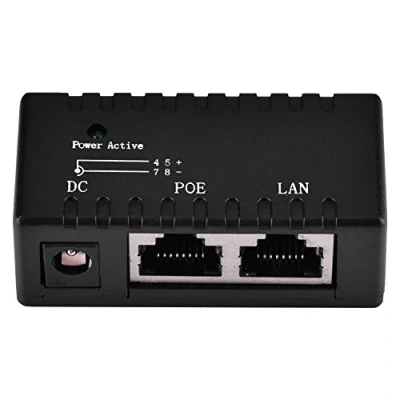 Immagine di VBESTLIFE Adattatore per iniettore Power Over Ethernet Poe Splitter Rete LAN(Nero)
