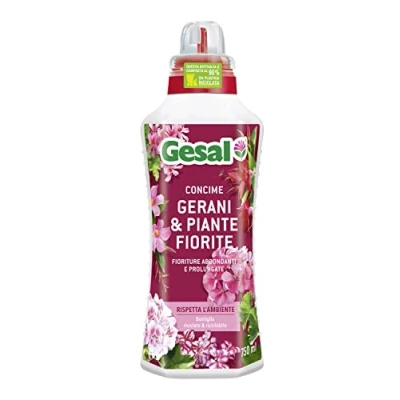 Immagine di GESAL Concime Gerani &amp; Piante Fiorite, Per Fioriture Abbondanti e Prolungate, 750 ml