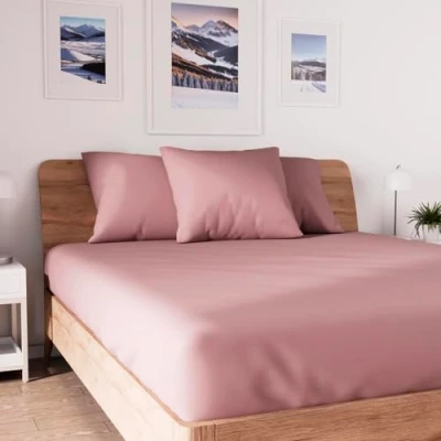 Immagine di Soleil d&#039;ocre Maglia Uccisione Coperchio, Cotone, Rosa, 140 x 190 cm
