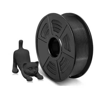 Immagine di Filamento 1,75 mm, Avvolto in Modo Ordinato Stampante 3D,Precisione dimensionale +/ 0,02 mm,Filamento 3D da 1 KG, per Maggior Parte delle Stampanti (Nero TPU)