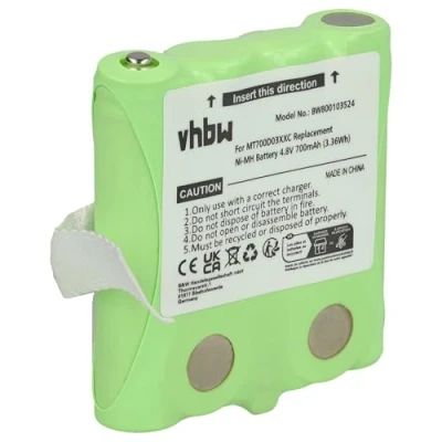 Immagine di Batteria NI MH 700mAh 4.8V compatibile con DeTeWe Outdoor 8000, PMR PMR8000 sostituisce MT700D03XXC
