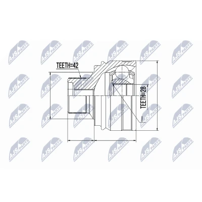 Immagine di NTY NPZ AU 054 Kit Giunto Omocinetico AUDI: A4 B8 Avant, A6 C7 Q5
