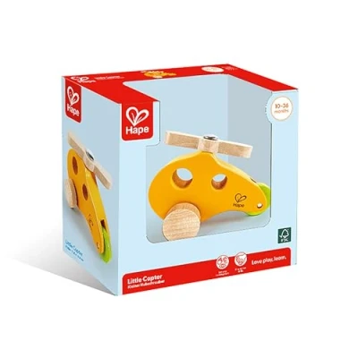 Immagine di Hape E0051 Little Copter Wooden Push and Pull Along Toy Suitable for 10 months up