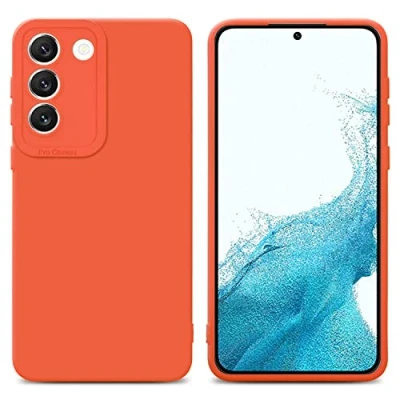 Immagine di Cadorabo Custodia compatibile con Samsung Galaxy S22 in FLUID ARANCIONE Coperchio protettivo silicone TPU flessibile