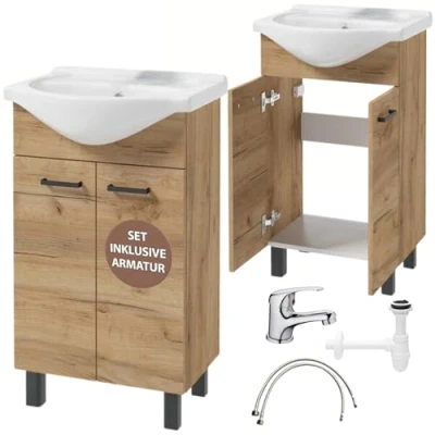Immagine di Deftrans Domodomo mobiletto da bagno con lavabo 85 x 50 41 cm, lavabo, mobiletto, sotto