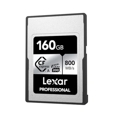 Immagine di Lexar Professional Serie SILVER Scheda CFexpress tipo a 160 GB, CFe Lettura fino 800 MB/s, VPG200, CF di Memoria Compatibile con fotocamere Sony Alpha e FX (LCAEXSL160G RNENG)