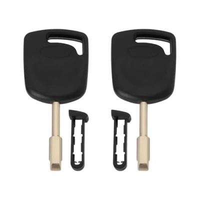 Immagine di VGOL 2 pezzi FO21 transponder chiave telecomando nero lama auto compatibile con Ford Escort Fiesta Mondeo Transit