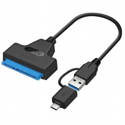 Immagine di Cavo adattatore SSD Cablecc Type C &amp; USB 3.0 maschio a SATA 22 pin 2.5 &quot;per disco rigido per Macbook e laptop