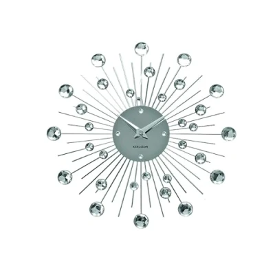 Immagine di Karlsson KA4860 Sunburst Crystal Orologio da Muro, argento, plastica, metallo, sonstige