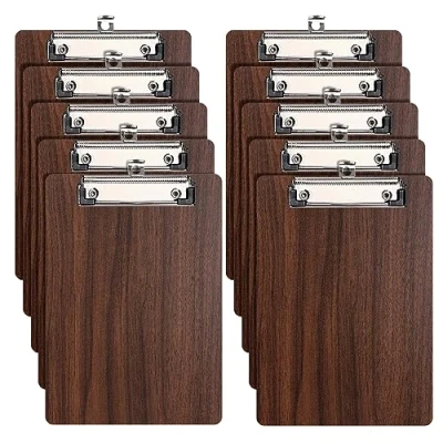 Immagine di [10 Pezzi]A5 Portablocco di Legno,Portablocchi A5 con Clip in Metallo,Appunti Porta pad Lavagna da Scrittura,Clipboard