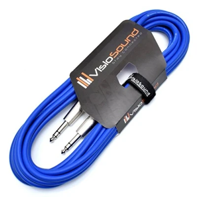 Immagine di VisioSound Cavo patch audio bilanciato da jack TRS stereo 6,35 mm a (6 m, blu)
