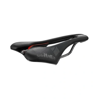 Immagine di Selle Italia SLR Boost KC TM Superflow Sella Bicicletta con Design Classico SLR, Bici da Strada Comoda in Telaio Manganese e Foro Taglia S3, Nero/Rosso