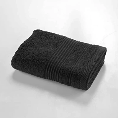 Immagine di Douceur d&#039;Intérieur, Asciugamano da bagno (50 x 90 cm) Teneresse Nero, Spugna Tinta unita