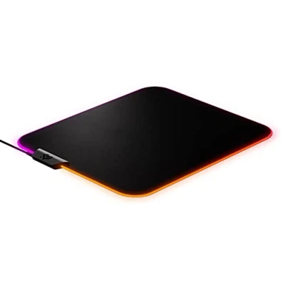 Immagine di SteelSeries QcK Prism Cloth Mouse pad da gioco, Illuminazione RGB a 2 zone, in tempo reale, Ottimizzato per sensori di Dimensioni M (320mm x 270mm 2mm)