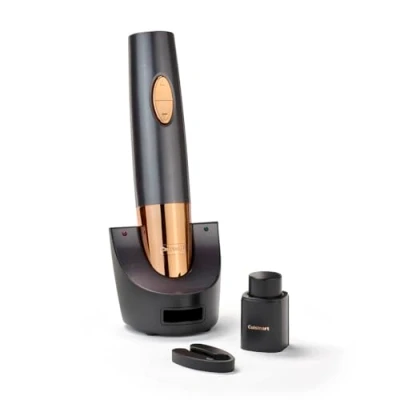 Immagine di Cuisinart Electric Wine Opener / Automatic Corkscrew Style CW050E wireless including charging station and foil cutter Blue