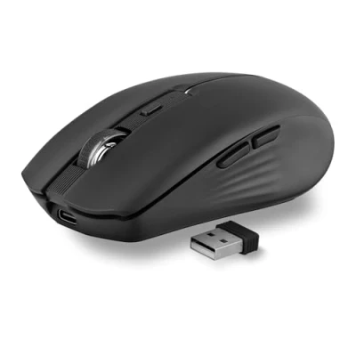 Immagine di T&#039;nB Mouse senza fili Design, doppia modalità Bluetooth e USB A, ricaricabile ad alta autonomia, silenzioso, precisione 1600 DPI, 6 pulsanti, compatibile con Windows, Linus MacOs Blu