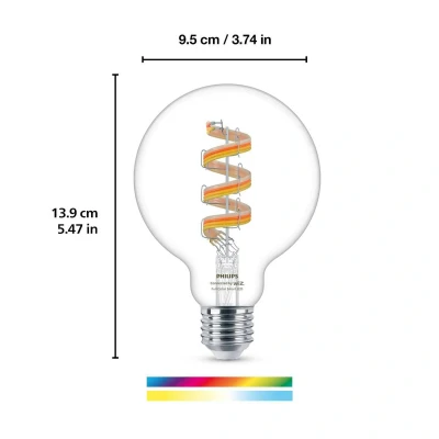 Immagine di WiZ G95 LED filamenti globe WiFi E27 6,3W RGBW