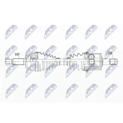 Immagine di NTY NPW JG 004 Albero motore / Semiasse Assale anteriore Dx 615 Trasmissione automatica, Cambio manuale JAGUAR: X Type Sedan