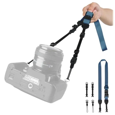 Immagine di TARION Tracolla per Fotocamera 4 in 1 Fotografi: Regolabile Cinturino da Polso Convertibile con Fibbie Duraflex Durevoli a Sgancio Rapido Universale Donna Uomo MB01