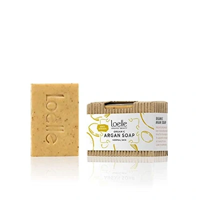 Immagine di Loelle ‒ Sapone Argan Biologico Realizzato con Ingredienti Naturali Solido Corpo, Viso e Capelli Detergente Pelle Sensibile Olio di Argan, Made in Marocco (75g)