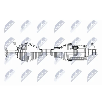 Immagine di NTY NPW BM 049 Albero motore / Semiasse Assale anteriore Sx, anteriore, Sx 500 Trasmissione automatica BMW: X1