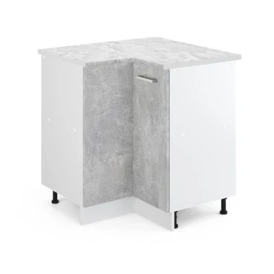 Immagine di Vicco mobile ad angolo cucina R line, Calcestruzzo/Bianco, 75.6 cm, PL Marmo
