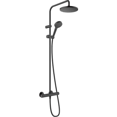 Immagine di hansgrohe Vernis Blend Showerpipe 200 1 tipo di getto EcoSmart con termostatico, Nero Opaco, 26089670