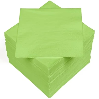 Immagine di HEKU 100 tovaglioli in tinta unita, 3 strati, 33 x cm, qualità uniforme per eventi e gastronomia, pratica confezione da 5, altamente assorbenti ed eleganti, verde chiaro