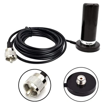Immagine di HH n2rs Dual Band Antenna UHF VHF 400 470 136 174 MHz e SO239 Supporto base magnetica PL 259 Cavo sul Tetto o Tronco per Mobile Radio PL259 Connettore