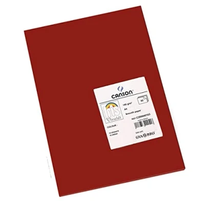 Immagine di Canson Iris Vivaldi Fogli A4 lisci, 21 x 29,7 cm, lotto da 50 185 g/m² cm granato