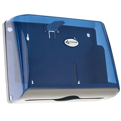 Immagine di PrimeMatik Dispenser per Asciugamani di Carta intercalati Bagno in Colore Blu