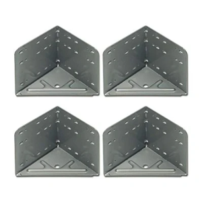 Immagine di vasalat VAS203 Raccordo angolare in acciaio grigio argento, 4 pezzi, 115 x 133 mm, Stk, Set di