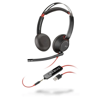 Immagine di Plantronics Blackwire C5220 Cuffie binaurali con USB A e jack da 3,5 mm, Nero