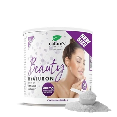 Immagine di Nature&#039;s Finest by Nutrisslim Beauty Hyaluron Collagene con Acido Ialuronico 200mg per Dose Premium Complex e Vitamina C, Integratori Pelle Flaccida, Capelli Unghie