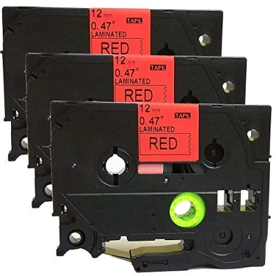 Immagine di Neouza 3PK compatibile per Brother P Touch Laminated TZe TZ Label tape Cartridge 12 mm x 8 m 431 Black on Red