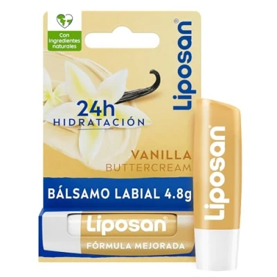 Immagine di Liposan Vaniglia (1 x 5,5 ml), balsamo per labbra a base di cacao con texture leggera, idratante morbide e lisce