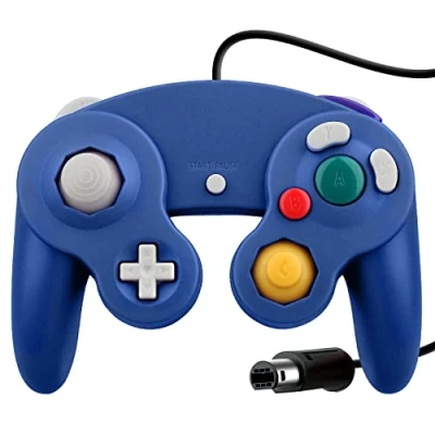 Immagine di OSTENT Cablato Shock Controller classico Gamepad Telecomando da Gioco Joypad Compatibile per di console Nintendo GameCube NGC Wii videogiochi Colore Blu
