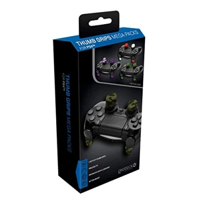 Immagine di Gioteck Megapack TGMPPS4 11 MU Tappi Pulsanti in Silicone, Copertura Joystick PS4, Antiscivolo per Controller, Protezione Controller 4 Paia, Colori Misti, Classics, PlayStation