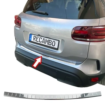 Immagine di Recambo protezione per paraurti in acciaio inox lucidato, look cromato, compatibile con Citroen C5 Aircross a partire dal 2018, styling e il