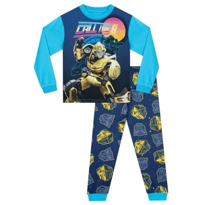 Immagine di Transformers Bumblebee Pigiama Bambino Invernale Ragazzo Autobots Pigiamone Blu 6 7 Anni