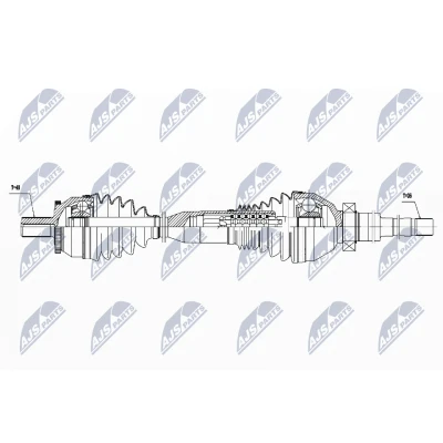 Immagine di NTY NPW VV 060 Albero motore / Semiasse Assale anteriore, anteriore Dx VOLVO: XC90 I
