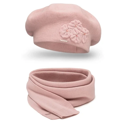 Immagine di Vivisence Set Invernale da Donna Berretto Caldo E Sciarpa Lunga in Filato con Lana Perfetti per Affrontare Le Giornate Fredde, Rosa,Taglia Unica