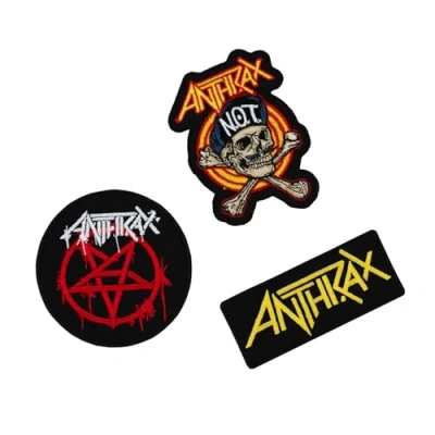 Immagine di Grupo Erik: Set Toppe Termoadesive Anthrax 3 adesive per Tessuti, Patch Personalizzate degli Anthrax, Band musicali, Musica, Gadget