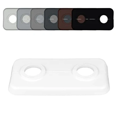 Immagine di 10 Pezzi rosette doppie per termosifone, diversi colori e dimensionicopri termosifone bianco, collari tubi, rosetta copritermosifone, polipropilene bianco (15mm)