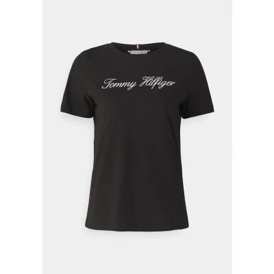 Immagine di Tommy Hilfiger Script Regular Tshirt con stampa, Donna, Taglia: XXS, Black