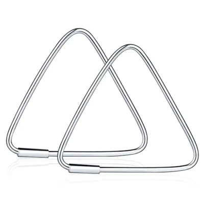 Immagine di Infinite U orecchini a cerchio per donna/ragazza, in argento Sterling 925, forma di triangolo/quadrato, set creolo, 1/3 paia., Argento, colore: Silver T, cod. E5134 T