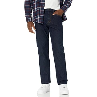Immagine di Amazon Essentials Jeans Elasticizzati con Taglio Dritto Uomo, Slavato, 30W / 32L