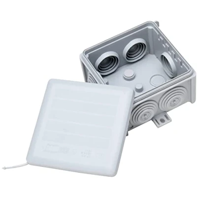 Immagine di Kopp 351010048 Scatola di derivazione da parete per ambienti umidi, 83 x 50 mm, IP66, con 7 ingressi cavi M25, colore: grigio