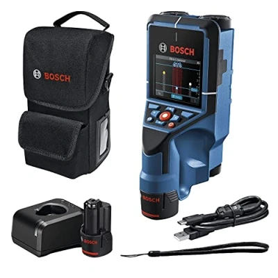 Immagine di Bosch Professional Wall Scanner D tect 200 C (2 batterie 12 V, rilevamento di cavi non/sotto tensione, metallo, tubi plastica, montanti in legno e cavità, USB C™) Amazon Exclusive Set
