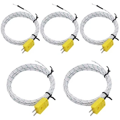 Immagine di Taiss 5 Pezzi Tipo K Connettore con Lunghezza cavo 3 metri Termocoppia Sensore di Temperatura Intervallo misura 50 350℃ WL+CT